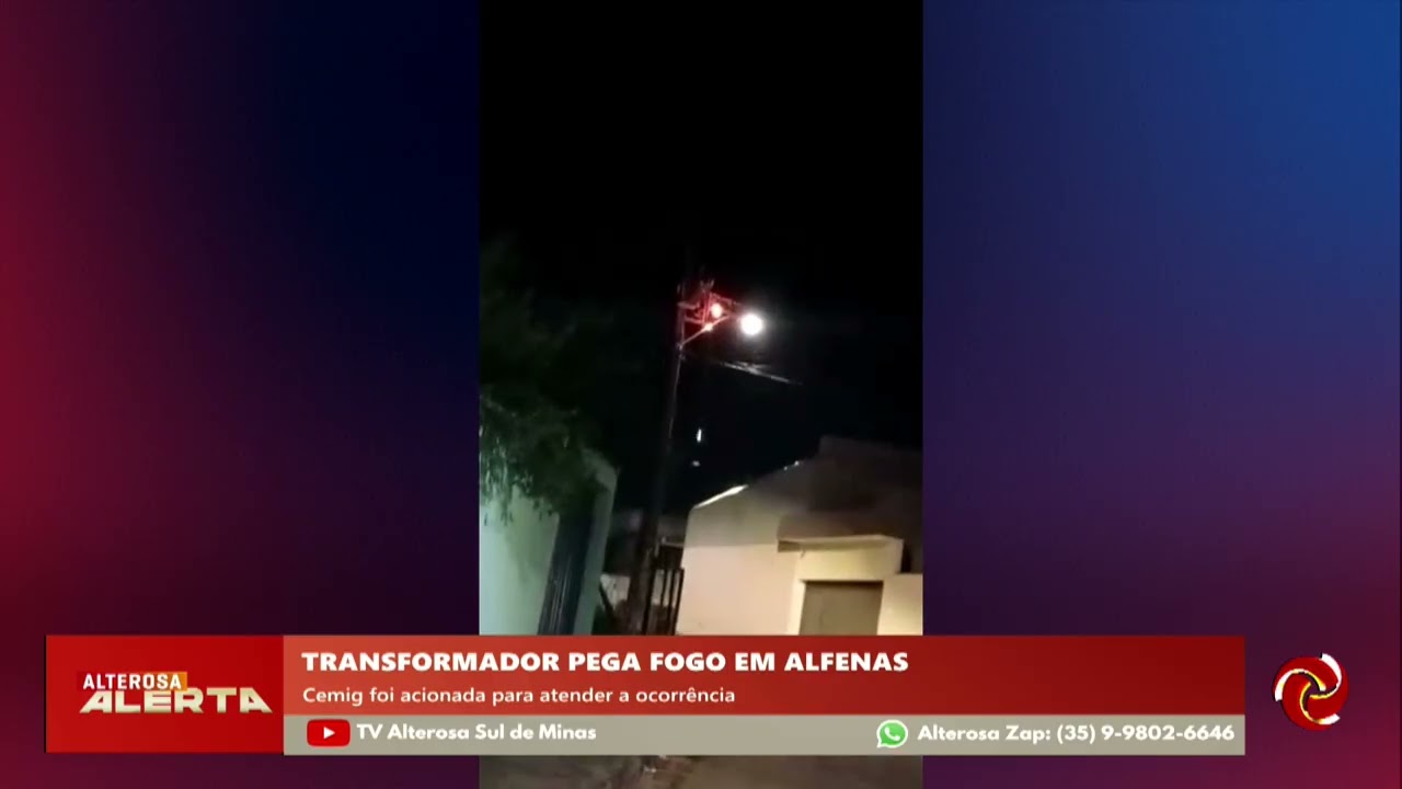 Transformador pega fogo e assusta moradores em Alfenas