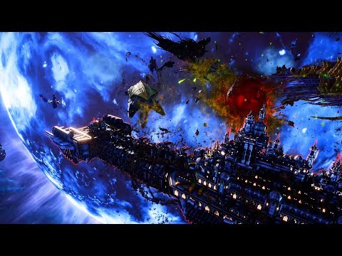 Tyranids vs Space Marines! - Massive Battle, Skirmish Gameplay, Battlefleet Gothic Armada 2