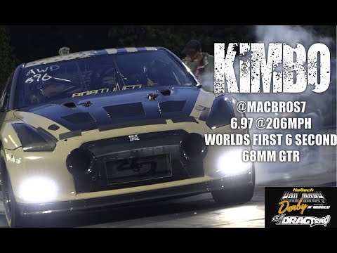 KIMBO GOES 6S! WORLDS FIRST 6 SECOND 68MM GTR!!! @MACBROS7 (KIMBO) 6.97 @206 MPH