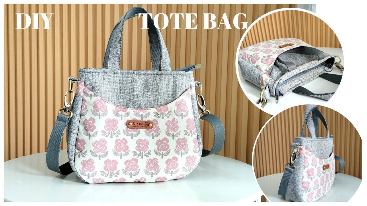 How To Make Tote Bag With Pockets | DIY Tote Bag Tutorial With Pockets