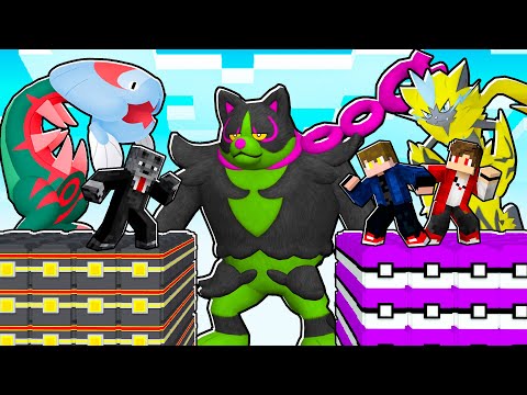 *NOVO* CUBÃO de LUCKY PIXELMON OMEGA BALL vs MASTER BALL VALENDO 1 SKIN POKEMON no MINECRAFT