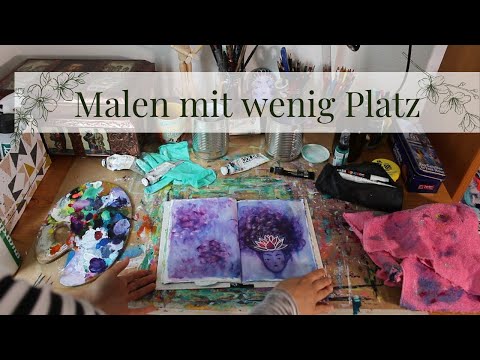 Atelier einrichten - Zuhause malen auf engem Raum, Ateliertour und unterwegs kreativ sein