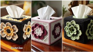 Crochet tissue box cover design ideas. Creative Crochet work model. #crochet #knitting #design #wool