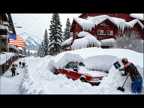 California, USA is Freezing !❄️ Homes and Vehicles Buried Under Mountains of Snow in Mammoth Lakes