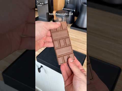 Making hot chocolate with a Feastables bar