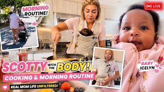 Scotty With the Body And Baby Icelyn On Live Cooking | Scotty Ryan Shows Off Her Morning Routines 