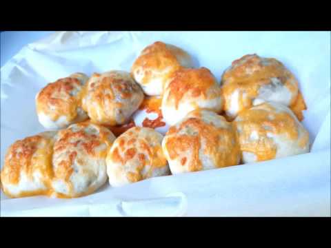 Baked cheesy meaty stuffed biscuit