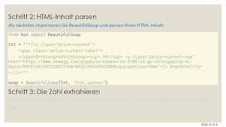 Wie man eine Zahl zwischen zwei HTML-Elementen für Web Scraping extrahiert