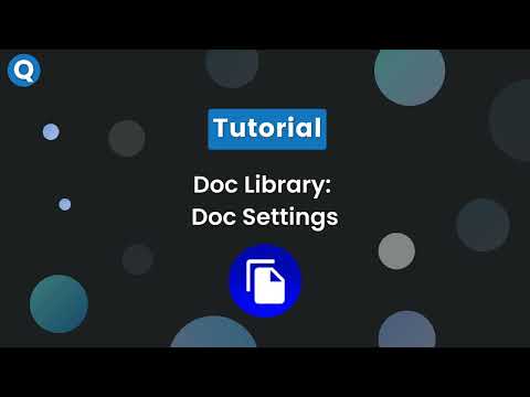 Document library - Document Settings