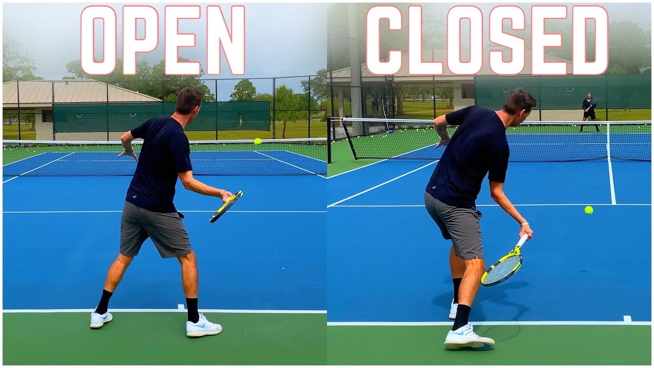 Technique on open and closed forehand
