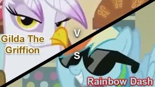 PMV- ANIMEME RAP BATTLES (PONY PARODY)- Gilda The Griffon VS Rainbow Dash