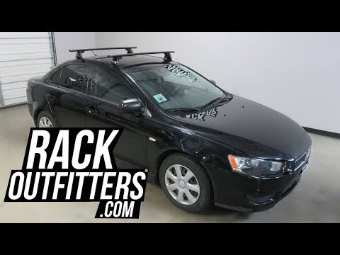Mitsubishi Lancer Sedan with Yakima Baseline JetStream Roof Rack Crossbars