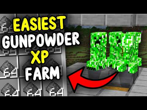 EASY GUNPOWDER XP FARM Minecraft Bedrock 1.21+!