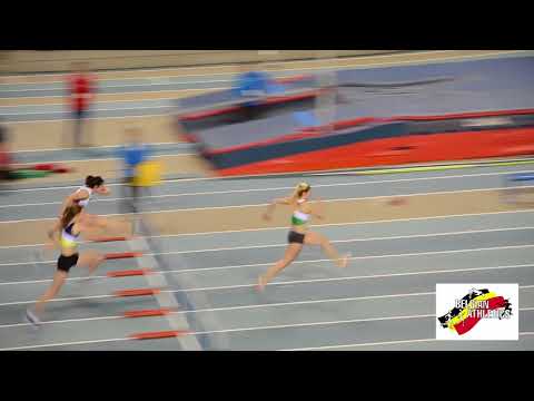 LBFA Belgian athletics indoor championships 60m Hurdles women Heats 2/3