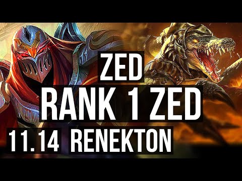 ZED vs RENEKTON (MID) | Rank 1 Zed, Rank 3, 4/0/1 | JP Challenger | v11.14