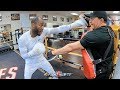 CUBAN STYLE! YORDENIS UGAS WORKING BOXING FUNDAMENTALS ON THE MITTS WITH COACH ISMAEL SALAS