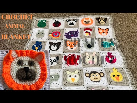 Crochet animal blanket/crochet lion/Part:5