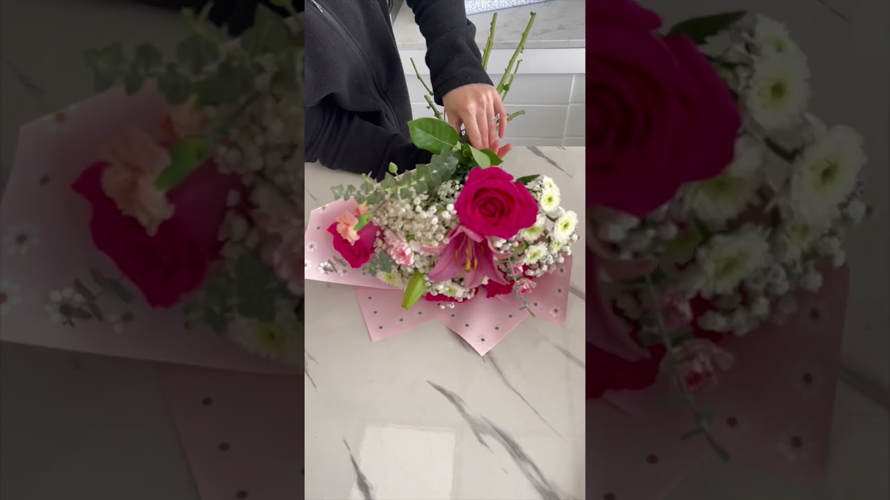 $45 Pink Mixed Bouquet 🌸💐 #flowers #smallbusiness #fyp #florist #flowershop #bouquet