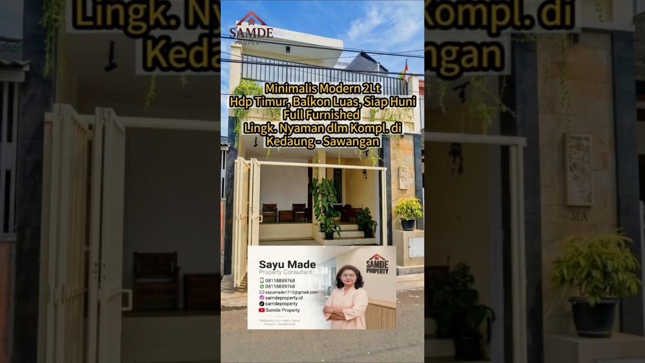 Minimalis Modern 2Lt, Balkon Luas, Full Furnished, Kompl Bappenas