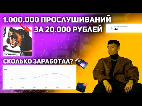1.000.000 прослушивании за 20.000 рублей. Разбор продвижения трека! Сколько заработал?