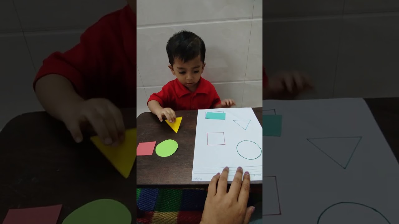Shapes matching activity for playgroup and nursery #shorts #preschoollearning #preschoolactivity