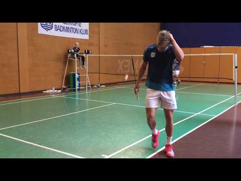 Søren Hald (Gentofte) vs. Axel Henrik Parkhøi (Skovshoved) badminton match 2nd set
