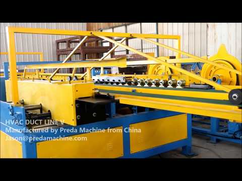 Auto duct production line 5 working video manufactured by Preda Machine for auto duct production!