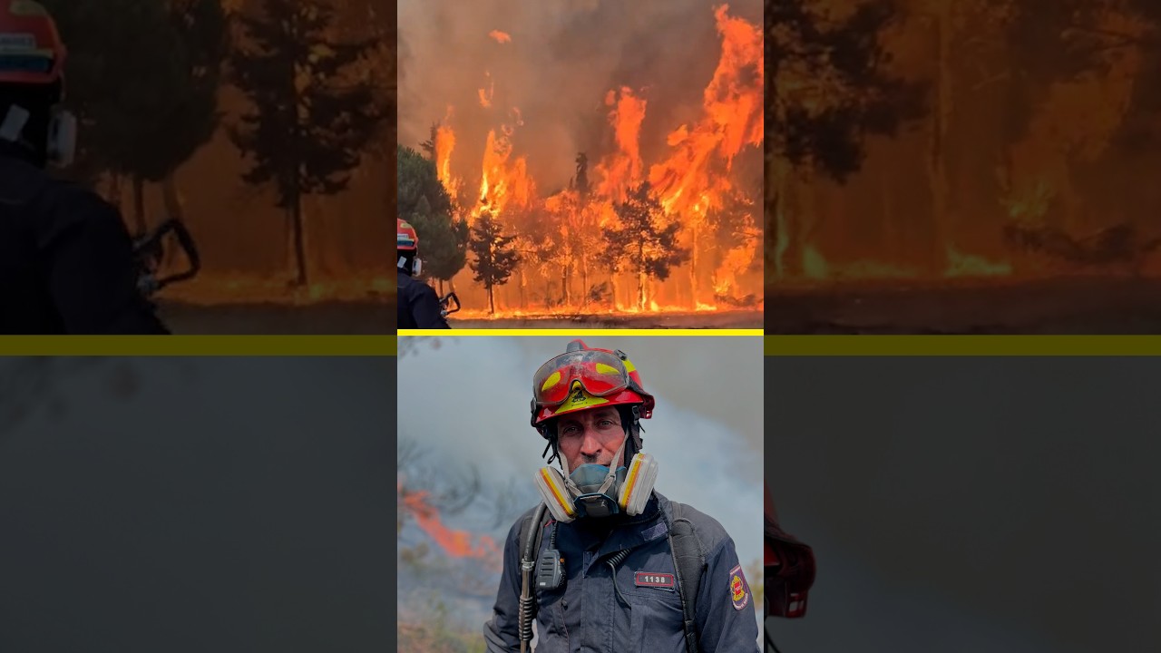 Un BOMBERO graba desde dentro el mayor INCENDIO de la historia reciente #shorts
