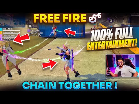 FreeFire X Chained Together + MBG SQUAD = 100% Entertainment 🤣🔥  Free Fire Telugu - MBG ARMY