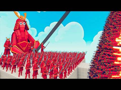100x SAMURAI + 3x GIANT SAMURAI vs EVERY GOD - Totally Accurate Battle Simulator TABS