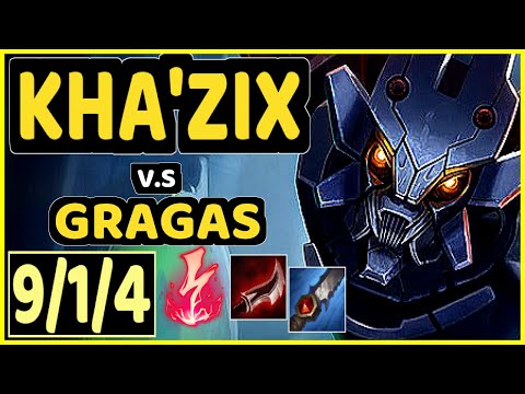 CHASESHACO (KHA'ZIX) vs GRAGAS - 9/1/4 KDA JUNGLE GAMEPLAY - NA Ranked GRANDMASTER