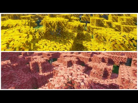 Cherry Blossom and Cassia Fistula Birch Leaves -...