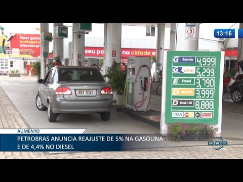 Petrobras anuncia reajuste de 5% na gasolina e de 4,4% no diesel 29 01 2021