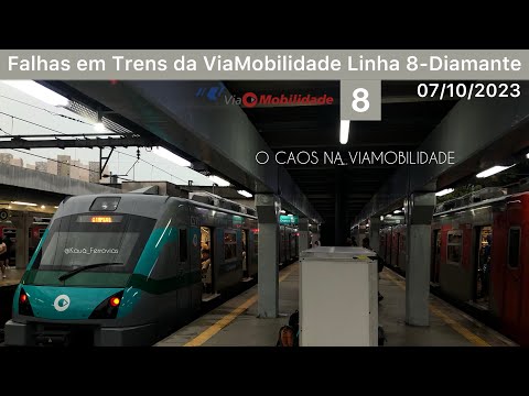 FALHAS EM TRENS DA VIAMOBILIDADE LINHA 8-Diamante TRENS QUE APRESENTOU PROBLEMA O ￼{R504} E {Q004}