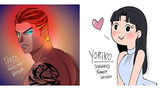 Takeo (genderbend Teka) and Yoriko (Genderbend Yoshino) | My Hero Academia Comic Dub
