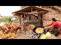 Survival In The Rainforest Woman Cooking Soup For Dog Woman Eating Delicious HD