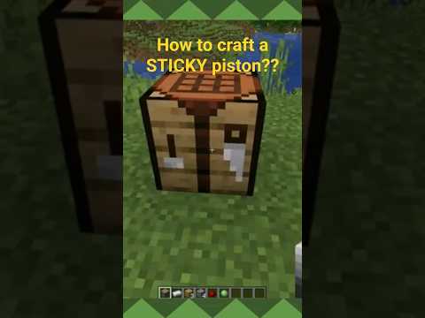 How to craft a STICKY PISTON in MINECRAFT?? #minecraft #redstone #shorts #tutorial