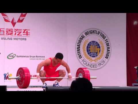 WWC 2013 Wroclaw Men 56 kg Yun Chol Om 130 kg snatch