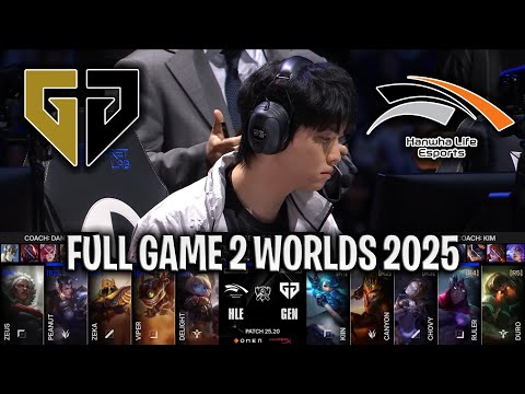 LONGEST GAME WORLDS!😱 - GEN vs HLE Game 2 WORLDS 2025 QUARTERFINALS | GENG vs HANWHA G2 WORLDS 2025