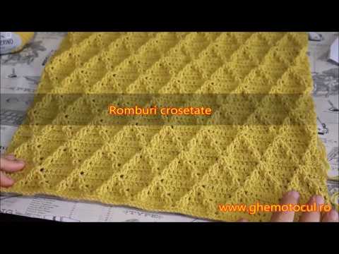 Model crosetat 7 - Romburi -  seria "100 de modele de crosetat"