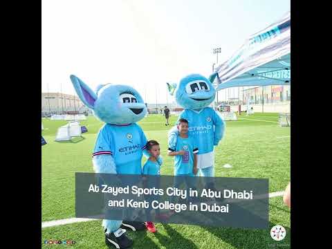 Treble Trophies Visit City Football Schools in Abu Dhabi