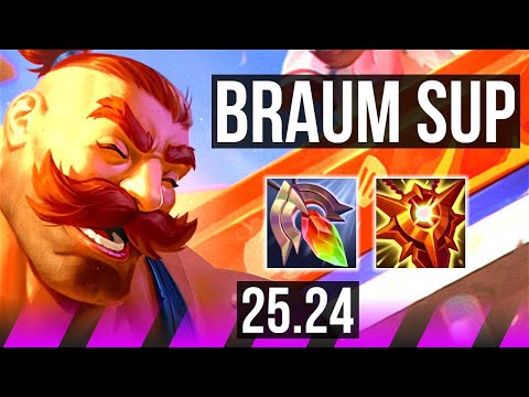BRAUM & Ashe vs LUX & Jhin (SUP) | 15K damage | KR Master | 25.24