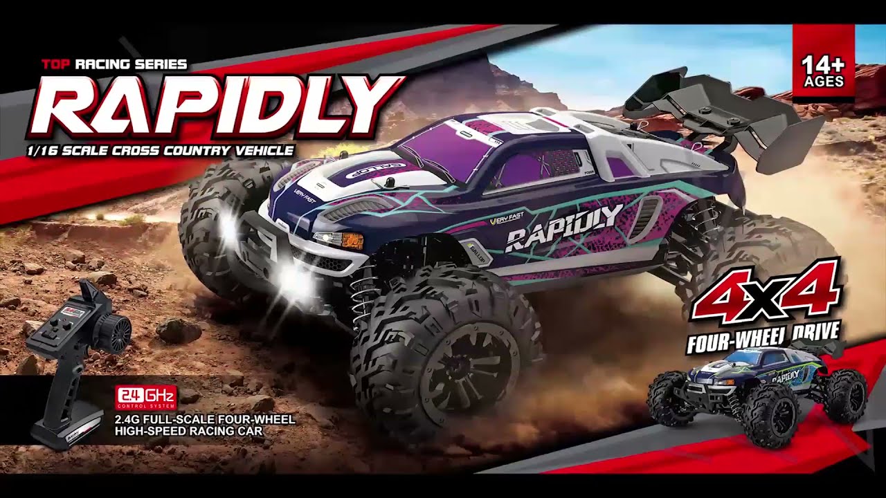 RC auto truggy Rapidly, fialová