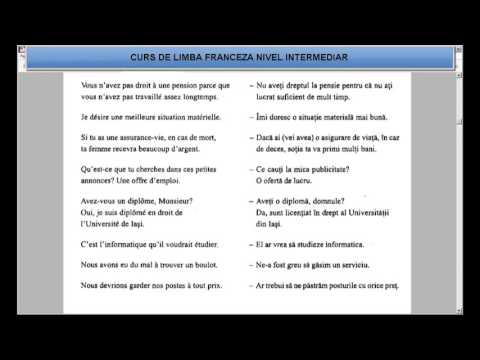 Curs de limba Franceza Intermediari (tema+vocabular) - Lectia 22