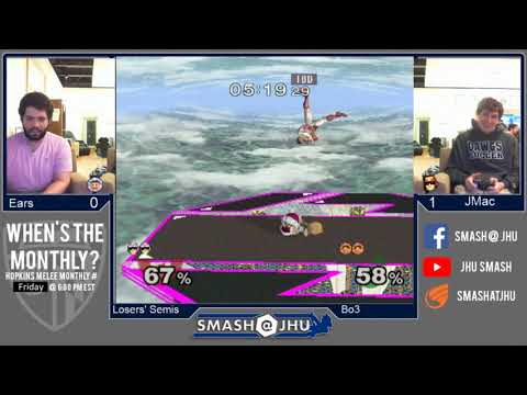 Smash@JHU Monthly #1 S19 | Ears (Fox, ICs, YL) vs. Jmac (Mario, Falcon, Ganon) - Winners Finals SSBM