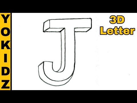 3d letter J | 3D Letter Drawing | 3D Letter Drawing J