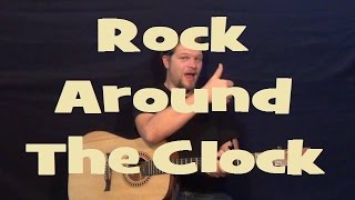 Rock Around the Clock (Bill Haley) Easy Strum Guitar Lesson Chord How to Play Tutorial Licks