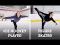Hockey Players Try To Keep Up With Figure Skaters