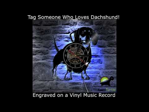 Dachshund Vinyl Record LED Wall Clock
