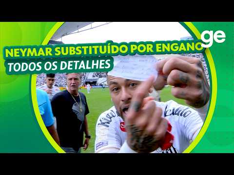 Erro inusitado da arbitragem revolta Neymar após substituição por engano em jogo do Santos